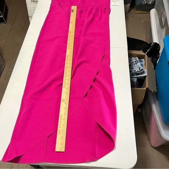 Julia Jordan Knot Neck Maxi Dress Hot Pink Fuchsia Size 8 U2 - Picture 8 of 9